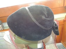  Chapeau bibi rétro vintage velours  noir  ancien 