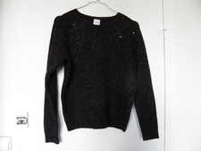 SUPERBE PULL NOIR/SEQUINS MAILLE TAO FILLE TAILLE 14 ANS 