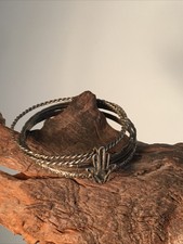 LOT 5 BRACELETS JONC CISELES ARGENT MASSIF POIGNET Argent Berbère Pour Enfant