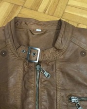 Veste en simili cuir pour homme de couleur marron style Vintage 