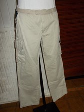 Pantalon coton beige epais EDEN PARK Concept 6US 38FR couple ample baggy  16TS28