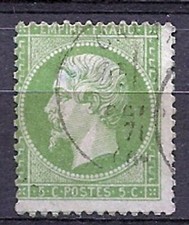 yt n°20 de 1862 type NAPOLEON III5 cts oblitéré cote 10E