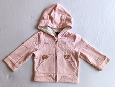 GILET A ZIP. SWEAT ROSE A CAPUCHE A OREILLES. KIABI. 9 - 12 MOIS. 73 - 76 CM