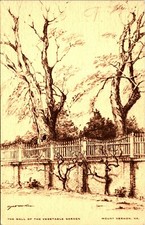 Elizabeth O'Neil Verner Artiste Signé Mount Vernon Jardin Mural 1931 Postale B6