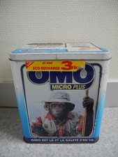 ancienne boîte baril lessive Omo déco rétro vintage french washing powder box 