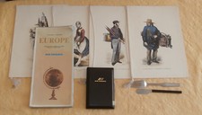 lot Air France : porte cigares + 2 couverts + 1 carte 1967 + 4 porte menus 1984