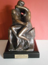 STATUE SCULPTURE STATUETTE LE BAISER DE RODIN BRONZE REPRODUCTION FRENCH ANTIQUE