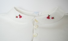 JACADI T-SHIRT col claudine brodé TRÈS BON ÉTAT coupe polo haut top, fille 8 ans