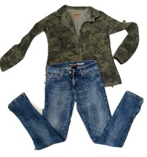 LOT DE 2 PIECES PLEASE TAILLE XXS /FR 32 OU 12 ANS JEAN  SKINNY 7.8 VESTE PLEASE