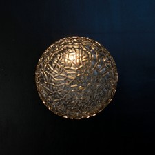 Grande applique murale plafonnier en verre épais 70 80 vintage seventies eightie