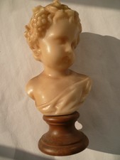 ANCIENNE SCULPTURE Buste Tête en CIRE " ENFANT " Signé  VERNET EDIT