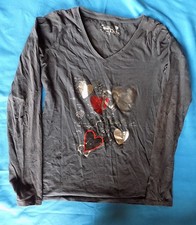 T-shirt cache-cache taille 1 Gris avec coeur