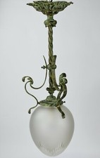Suspension art nouveau verre forme ogive