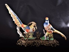 Faisans porcelaine bronze personnages Faisan Paire