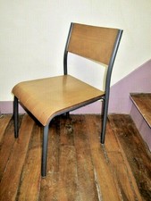 PETITE CHAISE D'ÉCOLIER ENFANT BOIS STUCTURE TUBULAIRE EN MÉTAL ETAT PARFAIT TBE