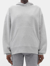 RAEY - PULL A CAPUCHE MANCHES LONGUES COTON GRIS 6 UK 34 EU - NEUF