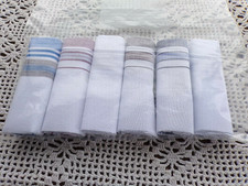 Lot de 6 anciens  mouchoirs 100% coton- neufs-41 cmX41 cm