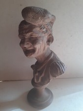 BUSTE STATUE SCULPTURE EN TERRE CUITE D  UN HOMME PAYSAN 