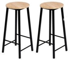 LOT 2 TABOURET HAUT BAR 4 PIEDS METAL INDUSTRIEL DESIGN LOFT ROND FRIENDS 568