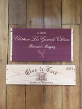 Lot : 2 X facades, estampes caisse vin, Panel, CLOS DE TART, GRANDS CHÊNES , GC