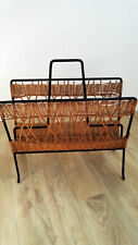 Porte revues en osier et métal années 50/60 broc vintage