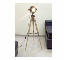 En Bois Naturel Lumière Trépied Sol Lampe Projecteur Chambre à Coucher Décor