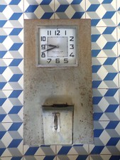 VINTAGE HORLOGE POINTEUSE D'USINE LAMBERT-DESIGN INDUSTRIEL 1950 50 60