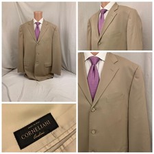 Corneliani Costume Blazer Manteau 42L Fauve Super 110s Laine 3B 2V Italie Lnwot