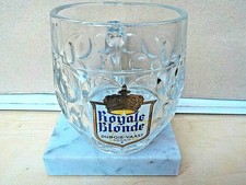  CHOPE ANCIENNE EN VERRE BIERE BRASSERIE DUBOIS VAAST ROYALE BLONDE EMAILLEE 4