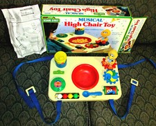 Sesame Street Vintage 1990 Musical High Chair Toy w Box & InstructNS Illco #9027