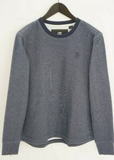 Hommes G-Star Raw Sweat Coton Polyester Bleu Ras Cou M XNA100