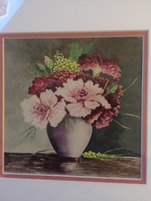 Rare Aquarelle Vase de Fleurs Signée Al Turbo Vers 1940 Ac Cadre