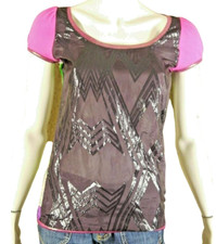 ? Custo Barcelona Taille 36 ?  haut top tee shirt manches courtes prune