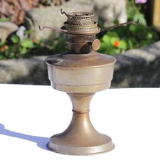 Ancien pied de lampe à pétrole Super Aladdin en cuivre chromé 31 cm