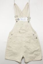 Salopette SQZ (Code S341) Taille M W30 Jeans Used Court Beige Original Vintage
