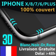 iPhone 6S/6/7/8/X/XR/XS MAX/11/12 VITRE VERRE TREMPE 3D Film Protection Ecran