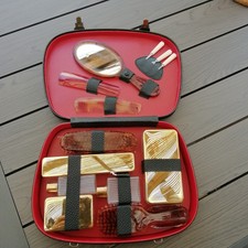 Malette Trousse de voyage nécessaire toilette ancien vintage années 50/60 