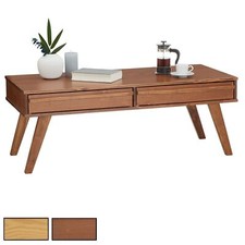 Table basse de salon avec 2 tiroirs en pin massif style scandinave