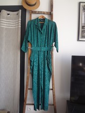 44 46 COMBINAISON + CEINTURE VINTAGE SALOPETTE HAUT BAS PANTALON 80' 90'   COMBI