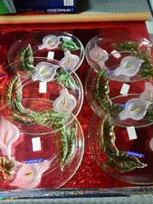 Lot De 6 Assiette Cristal D Arques Luminarc Decor Arum Arome fleur floral Neuf 