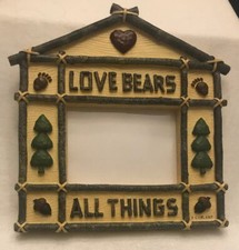 Love Bears All Things Picture Frame Holds Horizontal Photo 4” X 3” Lodge Cabin