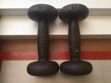 2 Vintage Weight 5LB Healthways Dumbell Cast Iron Gym Hand Smallbell
