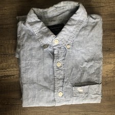 Abercrombie and Fitch chemise manches courtes rayures blanc bleu taille M