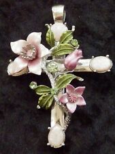 CROIX FANTAISIE  IMPORTANT MOTIF  DE FLEURS    // n° 1