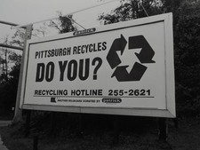 Vintage Noir et Blanc Photo Pittsburgh Recycle Panneau D'Affichage 8x11