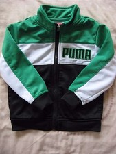 Bébé Garçons PUMA Survêtement Veste Vert Noir Âge 12 - 24 Mois 1-2 Ans Taille 2 T