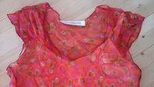 Robe soie orange / fuschia taille 36