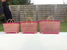  panier cabas sac de courses, marché,plage, en raphia paille osier