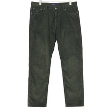 GANT Velours Pantalon Jeans Slim Fit Droit Vert Extensible Taille Hommes W36 L32