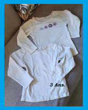 Lot de 2 T-shirts, maillot de corps filles T: 3 - 4 ans